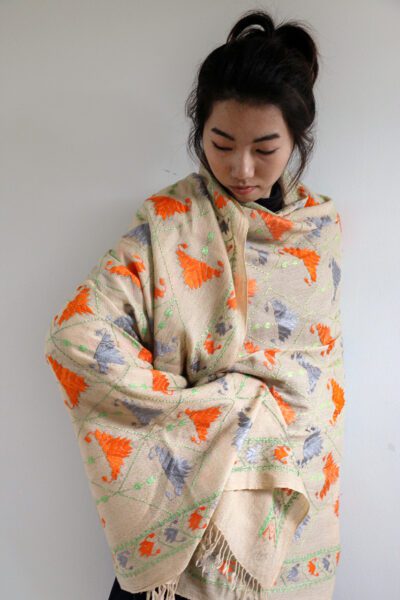 Asian women wearing shawl
